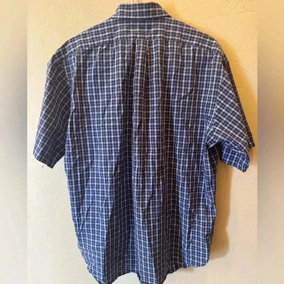 Ralph Lauren Blake Blue and White Plaid shirt sleeve button down Large vintage - Picture 3 of 12